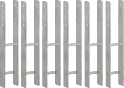 Produktbild von The Living Store Pfostenträger 6 Stk. Silbern 10×6×60 cm Verzinkter Stahl
