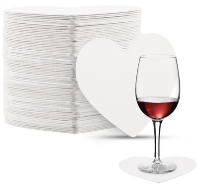 200 Bierdeckel Herzform 10 cm natur Holzpappe zum Basteln