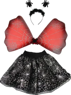 Produktbild von Halloween Set Spinne Mädchenkostüm
