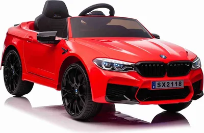 Produktbild von Kinder-Elektroauto BMW M5, rot, Originallizenz, 24V Batterie, mit öffnenden Türen, 2,4-GHz-Fernbedienung, weiche EVA-Räder, LED-Leuchten, Sanftanlauf, MP3-Player mit USB-Eingang