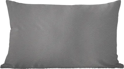 Produktbild von MuchoWow® Zierkissen Sofakissen Wohnzimmer Dekokissen 50x30 cm Leder - Strukturiert - Lederoptik - Grau - Wohnzimmerdekoration - Polster mit Photo