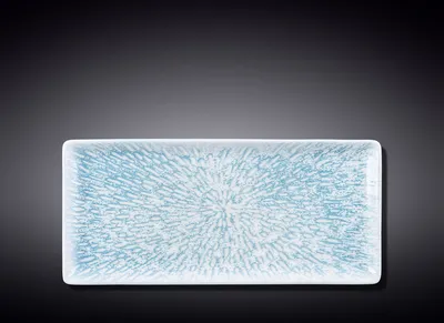 Produktbild von Wilmax Flache rechteckige Porzellanplatte, 33 x 15 cm, Grafikdekor, WL-671653/A