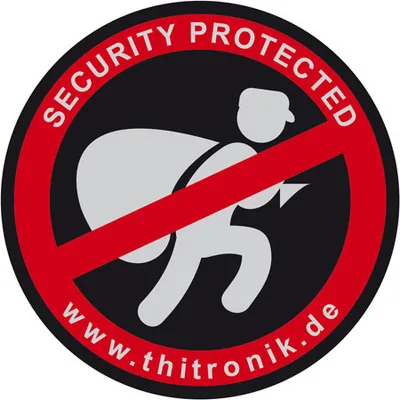 Zdjęcie produktu dla Thitronik 100940 Warnaufkleber "SECURITY PROTECTED" 3 St.