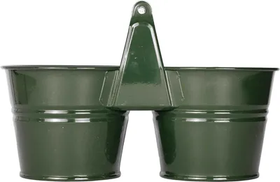Obrázek produktu pro Kbelík na 2 květináče s dřevěnou rukojetí Mary's Garden Supplies 14 cm barva zelená
