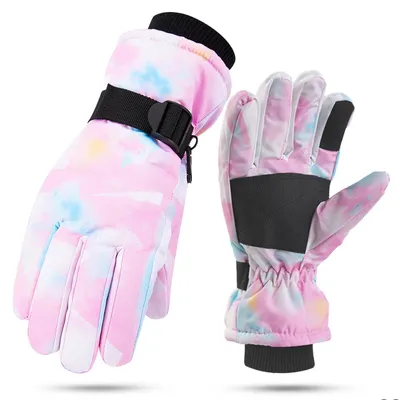 Produktbild von Skihandschuhe, wasserdichte und Winddichte Schneehandschuhe, Winter Warme Fahrradhandschuhe für 5-9 Jahre Mädchen und Jungen Skifahren Snowboard
