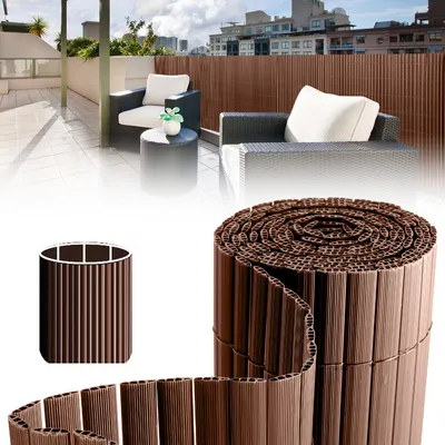 Immagine prodotto di Clanmacy 160x300cm privacy screen mat PVC bamboo privacy screen garden privacy fence balcony fence windbreak balcony panelling, brown