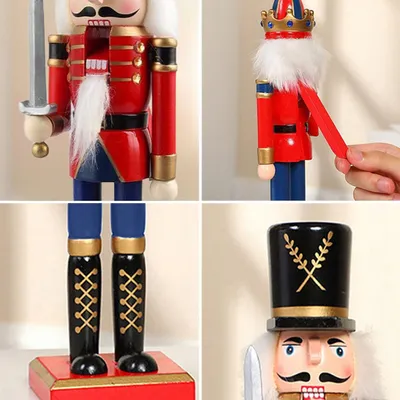 Produktbild von Holzene Nussknacker-Figur „Soldat“ – Dekorative Weihnachtsfigur, Geschenk