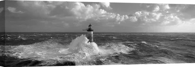 Image de Impression d'art sur toile, Phare dans la tempête - Jean Guichard - Ar-Men - 100x35 cm