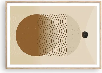 Produktbild von Gerahmtes Poster - Rahmen in heller Eiche - Abstraktion Geometrie Minimalismus - 100x70 cm - Wand Bild - Wanddeko - Wandbilder - Kunstposter - Wandposter - Bilderrahmen - Bilder - P2NAA100x70-5043