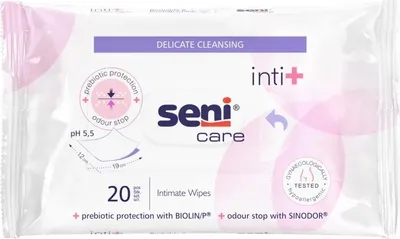 Produktbild von SENI care inti+ Feuchttücher 12x19 cm 20St PZN 15404482