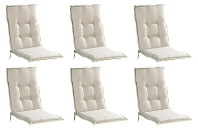 Produktbild von Gartenstuhlauflagen - Creme - Mittellehner - mit Stehsaum - 6er Set