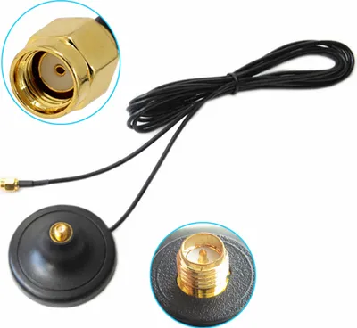 Produktbild von O13C WLAN Antennenkabel 3m – RP-SMA Verlängerungskabel mit Standfuß, Adapter für WLAN Router & Antenne