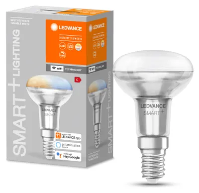 Obrázek produktu pro LEDVANCE SMART+ SPOT CONCENTRA, stmívatelná bílá, LED žárovka, sklo bez obsahu olova, 3,3 W (ekvivalent 40 W), 210 lm, variabilní barevná teplota, Wi-Fi, kompatibilní s chytrými reproduktory, stmívatelná