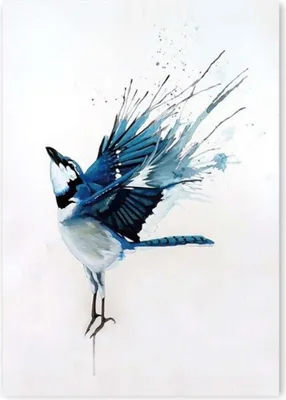 Produktbild von TPFLiving Kunstdruck LW-709 (OHNE RAHMEN) Poster - Leinwand - Wandbild - Hochauflösender Giclée-Druck, langlebig und hochwertig - Abstrakte Aquarelle mit bunten Vogel Motive - Größe: 60x80cm