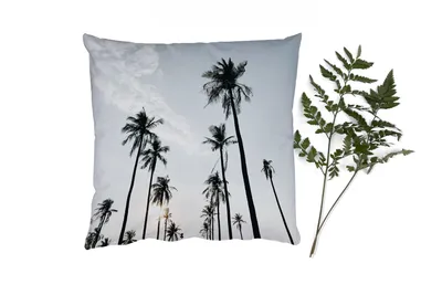 Produktbild von MuchoWow® Zierkissen Sofakissen Wohnzimmer Dekokissen 40x40 cm Palmen - Sommer - Tropisch - Foto Kissen - Schlafzimmer Dekoration