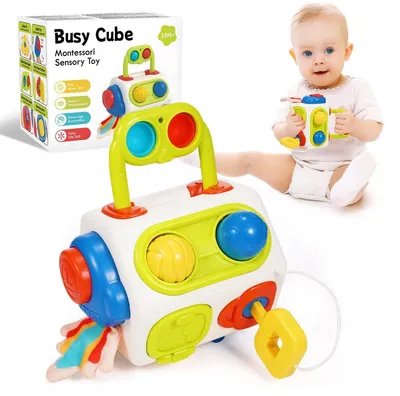Produktbild von Montessori 9-in-1 Aktivitätswürfel – Baby Sensorisches Lernspielzeug 6–36 Monate