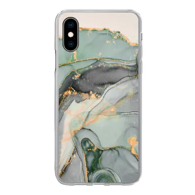 Produktbild von MuchoWow® Handyhülle Schutzhülle Hülle für iPhone X Gold - Marmor - Grün - Luxus - Glitzer - Marmoroptik Silikon Softcase Handy Hülle - Handyhülle