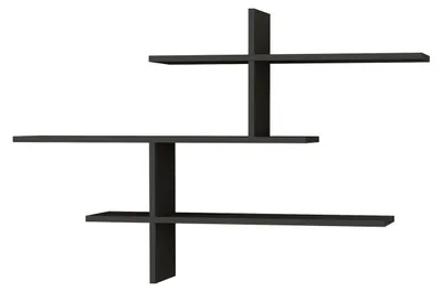Produktbild von Wandregal aus Holz "Leo" – 123 x 22 x 80 cm – Anthrazit