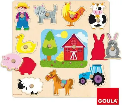 Obrázok produktu pre Drevené puzzle Goula - Farma - 12 dielikov