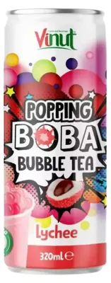 Obrázek produktu pro Vinut Popping Boba Bubble Tea Drink Lychee sladký kultovní nápoj 320ml