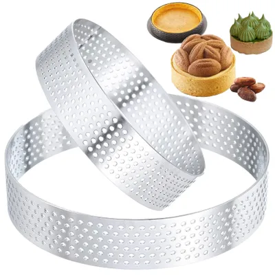 Backformen aus Edelstahl, perforiert, 6-21 cm, für Desserts