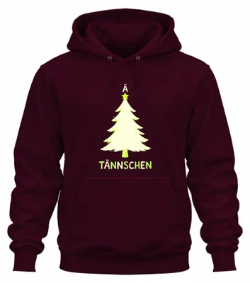 Immagine prodotto di Ä TÄNNSCHEN Albero di Natale Divertente Albero di Natale Bambini Unisex Felpa con cappuccio, Borgogna, L