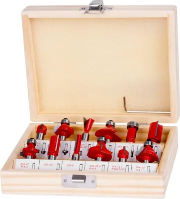 Image de Jeu de fraises Strend Pro, pour défonceuse, 12 pieces, en boîte, pour bois, 8 mm
