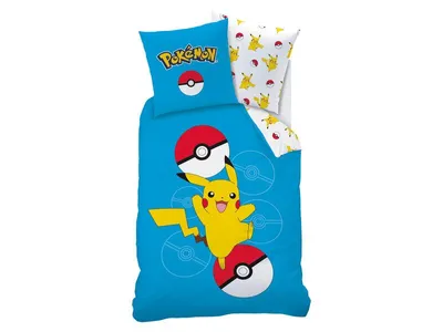 Produktbild von Pokémon Pokéball-Bettbezug – 140 x 200 + 63 x 63 cm – Baumwolle