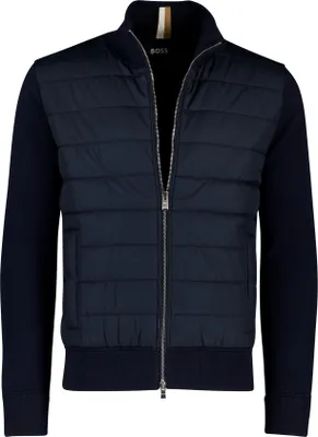 Produktbild von Boss Black Weste dunkelblau uni normale Passform Baumwolle