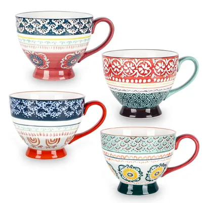 Image de Solidchoice - Ensemble de 4 grandes tasses en céramique de 450 ml