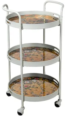 Immagine prodotto di Carrello di servizio DRW con 3 ripiani in metallo, bianco, 87,5 x 50 x 44,6 cm