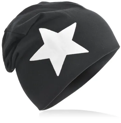 Produktbild von Kinder Beanie Gross Stern Schwarz S