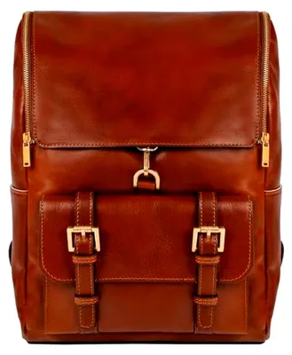 Produktbild von Leder Rucksack - Handgefertigt in Italien - 100% Leder - Vintage Rucksack für Damen und Herren