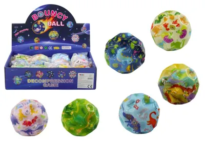 Productafbeelding van Gloeiende bal voor stuiteren en kneden met stompjes dinosaurussen 7 cm