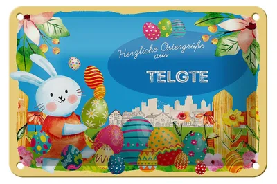 Produktbild von Blechschild Ostern Ostergrüße 18x12cm TELGTE Geschenk Deko