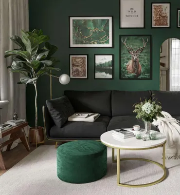 Produktbild von Runder Couchtisch CIRI mit Hocker Gold Matt
