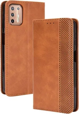 Produktbild von Motorola Moto G9 Plus Hülle - Coverup Vintage Style Klapphülle - Braun