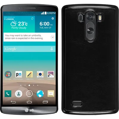 Produktbild von PhoneNatic Case kompatibel mit LG G3 - Hülle schwarz Lederoptik Hard-case + 2 Schutzfolien