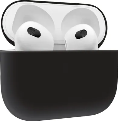 Produktbild von Silikon Hülle kompatibel Apple AirPods 3Gen Qi Soft Silikonhülle Case Schwarz