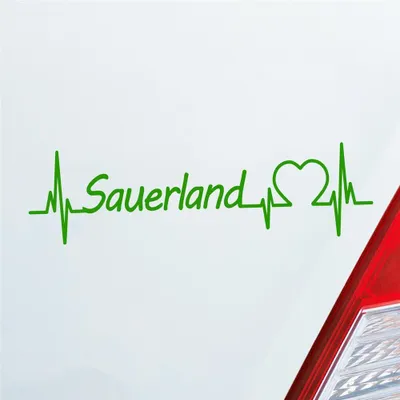 Produktbild von Auto Aufkleber Sauerland Puls Herzschlag mit Ferien Region Motiv 19x5 cm Hellgrün Sticker Heckscheibenaufkleber