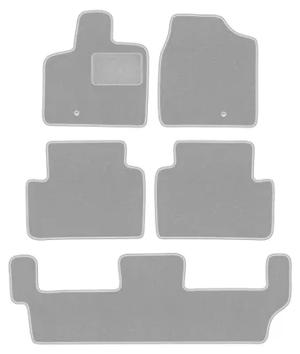 Obrázok produktu pre Velúrové autokoberce pre: Volkswagen Routan 2008-2015 (7 miest) – sada 4 ks, sivé, na mieru – Wielganizator OSLO