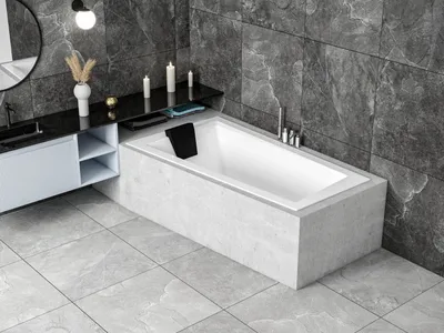Produktbild von Badewanne asymmetrische rechts Wanne Acrylwanne 150x85 Intima Slim ohne Gehäuse