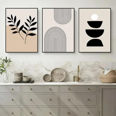 Imagen del producto de Conjunto de pósters abstractos en y dorado, 3 unidades