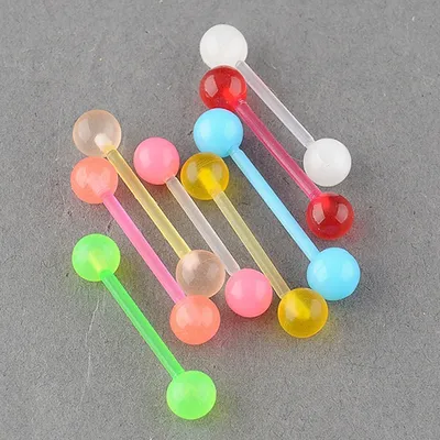 Produktbild von Damenmode Punk Glow Leuchtende Zunge Nasenstecker Körperpiercing Kugelhanteln
