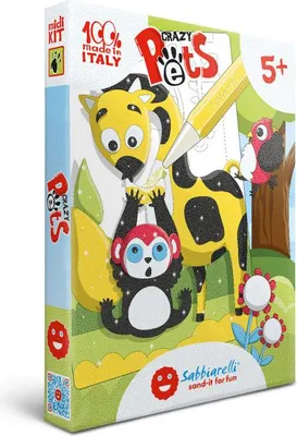 Produktbild von Sabbiarelli Sandmalerei-Set Verrückte Tiere kreatives Spielzeug