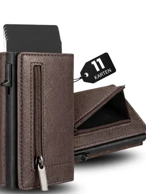 Produktbild von S&T DESIGN Brieftasche S&T Design RFID Blocker Cardholder Slim Wallet Herren veganem Leder (S&T Design portemonnaie, Mit Geschenk verpackung)