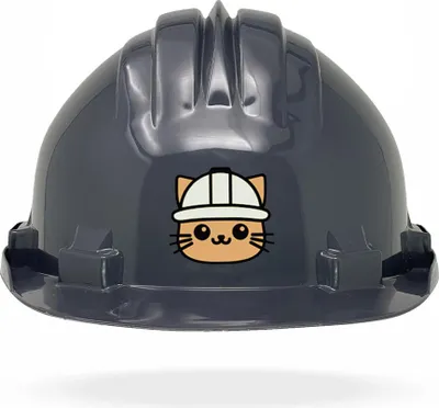 Productafbeelding van TAMS® kinderhelm - Draaiknopsluiting, grijs, kattenmotief
