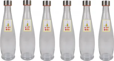 Image de BURI 6x bouteille en verre 1L avec bouchon à vis Bouteille de jus de fruits à visser