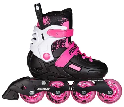 Zdjęcie produktu dla Rolki Powerslide Khaan dla dzieci, regulowane na 4 rozmiary, kolor: różowy ("Magic Pink"), kółka: 85A