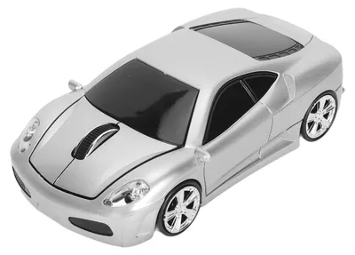 Image de Souris sans fil argentée style voiture de sport, récepteur USB 2,4 GHz, 1 600 DPI, phare à LED, souris de bureau pour ordinateur portable et ordinateur de bureau